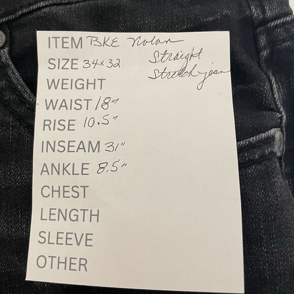 BKE NOLAN Straight Leg Jeans Men’s 34X32 Black Faded Wash Stretch Denim - Picture 10 of 10